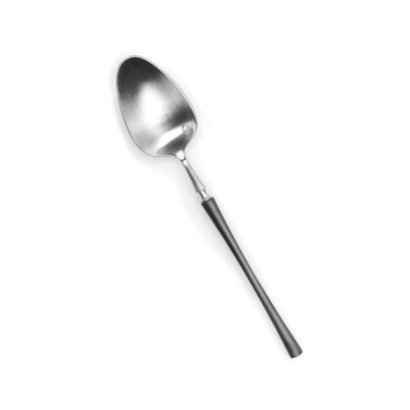 Belle Silver Black Dessert Spoon Cutlery Set