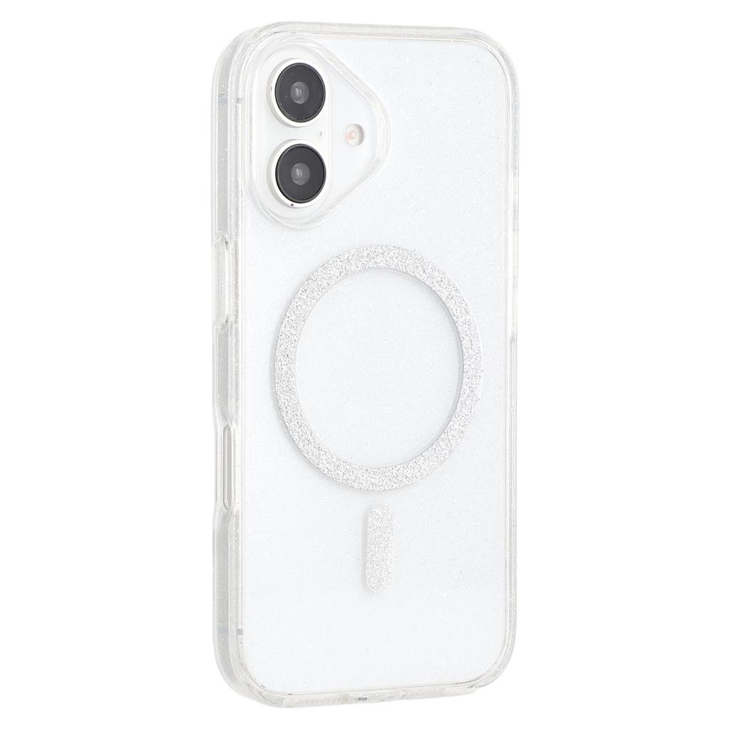 For iPhone 16 Plus Case Compatible with MagSafe 2.0mm PC + TPU Glitter Phone Cover