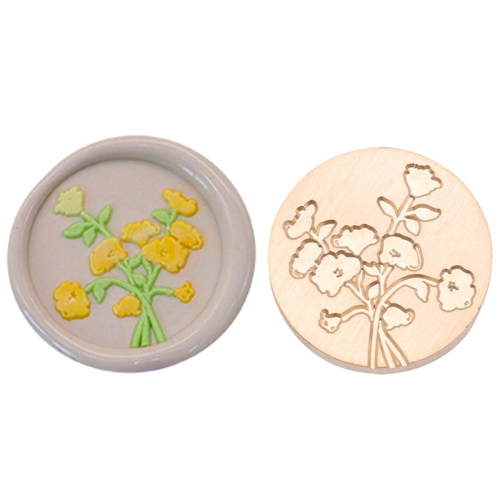 

25mm Stamp Copper Head 3D Relief Round-shape Enamel Copper Head for Wedding Card