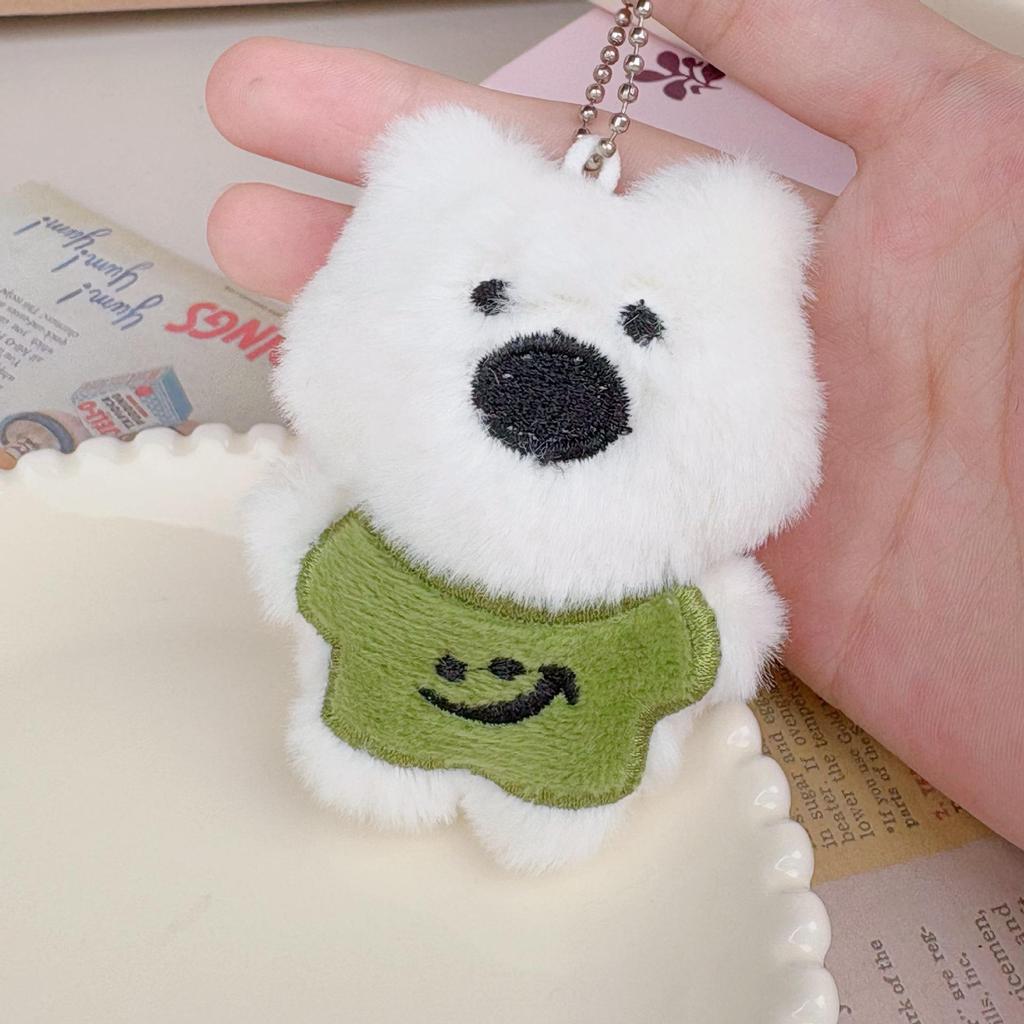 Three Series Cartoon West Highland Terrier Plush Keychain Backpack Ornament