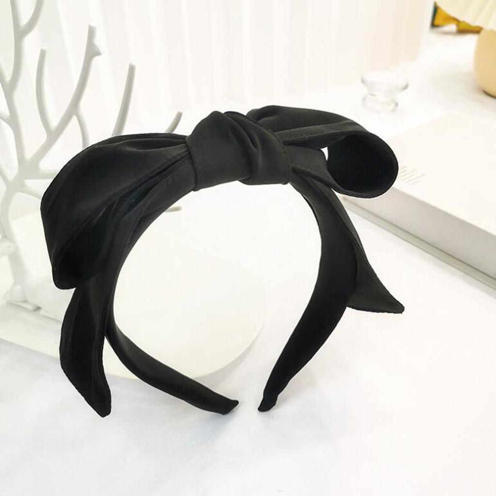 PROLY Neue Mode Damen Haaraccessoires Breite Seite Große Schleife Stirnband Einfarbig Haarband Erwachsener Haarreif Sommer