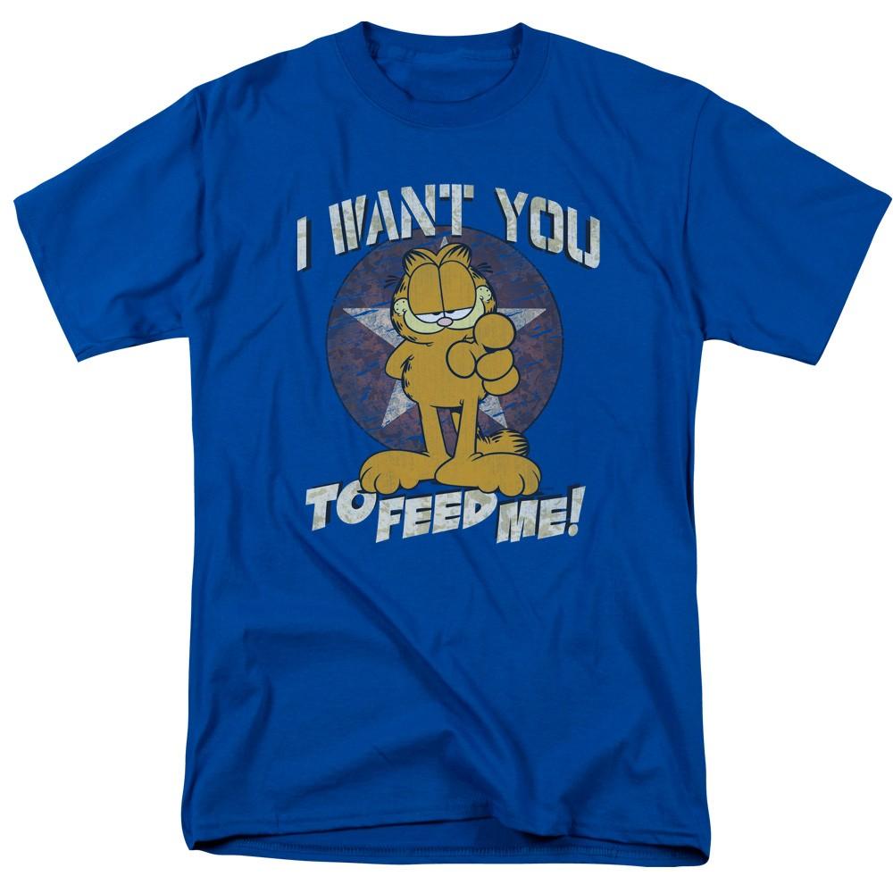 Garfield - I Want You - Adult Unisex Short Sleeve T-Shirt - Blue S
