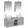 5 Piece Bathroom Furniture Set Gray Sonoma Engineered Wood and Glass
