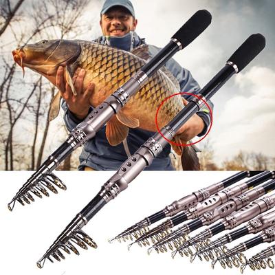 1,5M -3,3M Przenośna wędka teleskopowa z włókna węglowego Travel Portable Super Hard Wędka