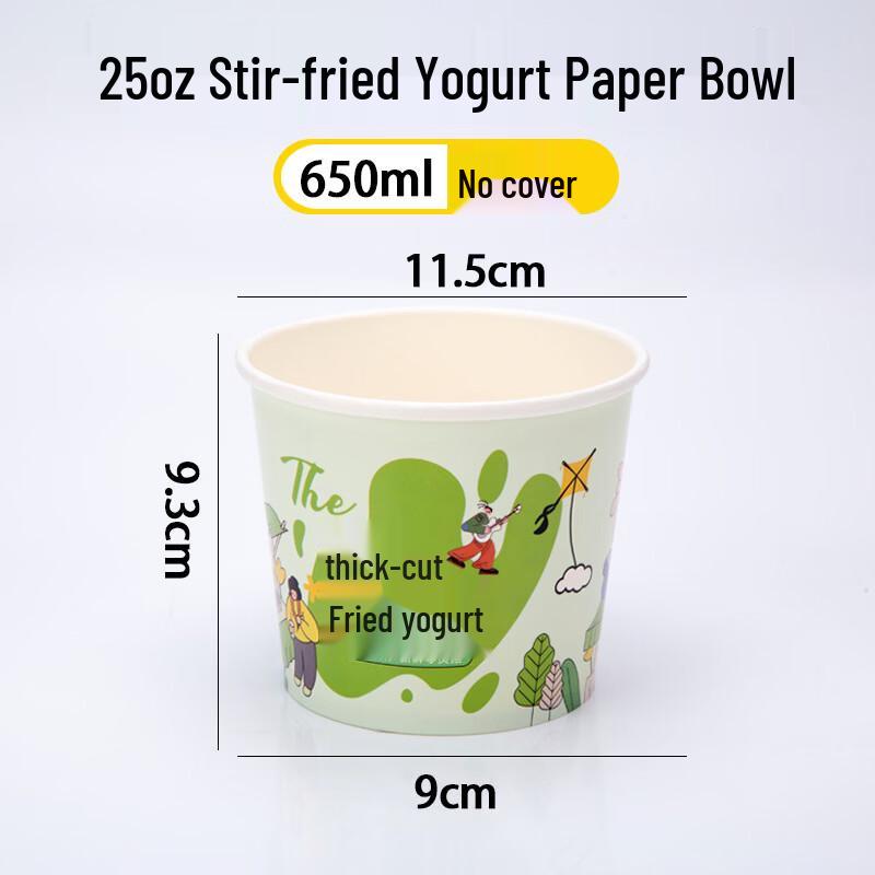 Disposable Paper Bowls for Fried Yogurt & Desserts