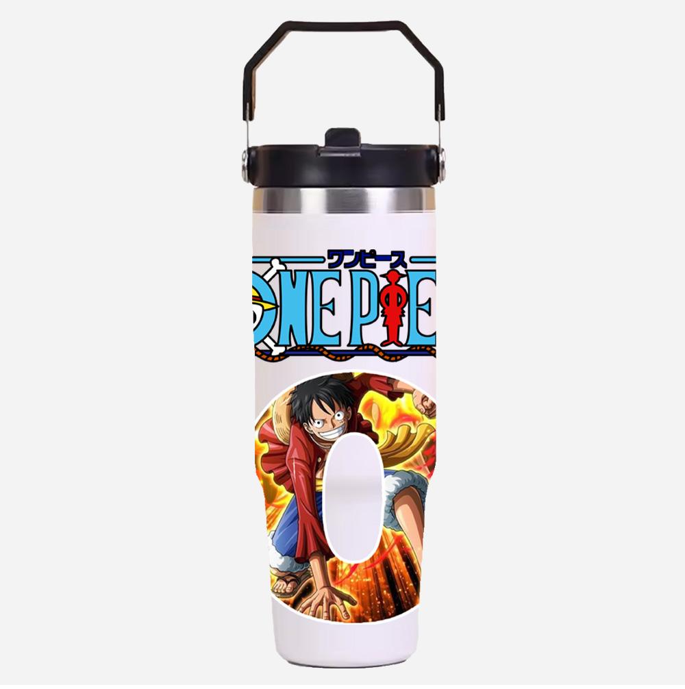 30oz Anime A-Z English Letter Printed Simple Solid Color Stainless Steel Thermos Water Cup Thermal Insulation Cold Ice Cup