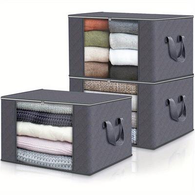 Ensemble de 3/6 pièces de grande capacité pour vêtements, sac de rangement pliable pour couvertures, utilisé pour organiser la garde-robe de la chambre.