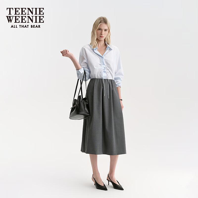 Teenie Weenie Bear Women's Pleated Tie-Front Embroidered Shirt
