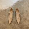 Design sense niche low-heeled shoes retro single shoes thick heel buckle belt women's shoes