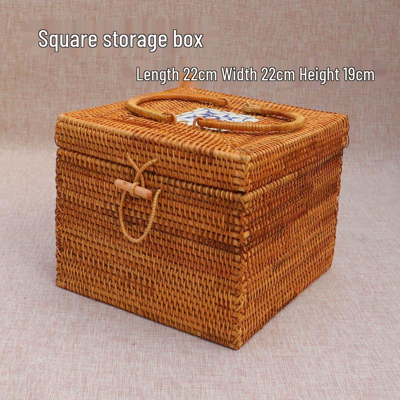 

Vietnamese Autumn Vine Woven Tea Cake Storage Box for Pu er Loose Leaf and Tuocha Tea