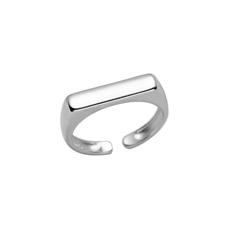 

925 Sterling Silver Geometry Line Adjustable Rings For Women Wedding Party Designer Jewelry Accessories Prevent Allergy
