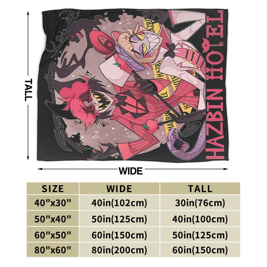 Hazbins Hotels Alastor and Lucifer  Blanket Coral Fleece Plush Summer Demon Super Warm Throw Blankets for Sofa Car Rug Piece