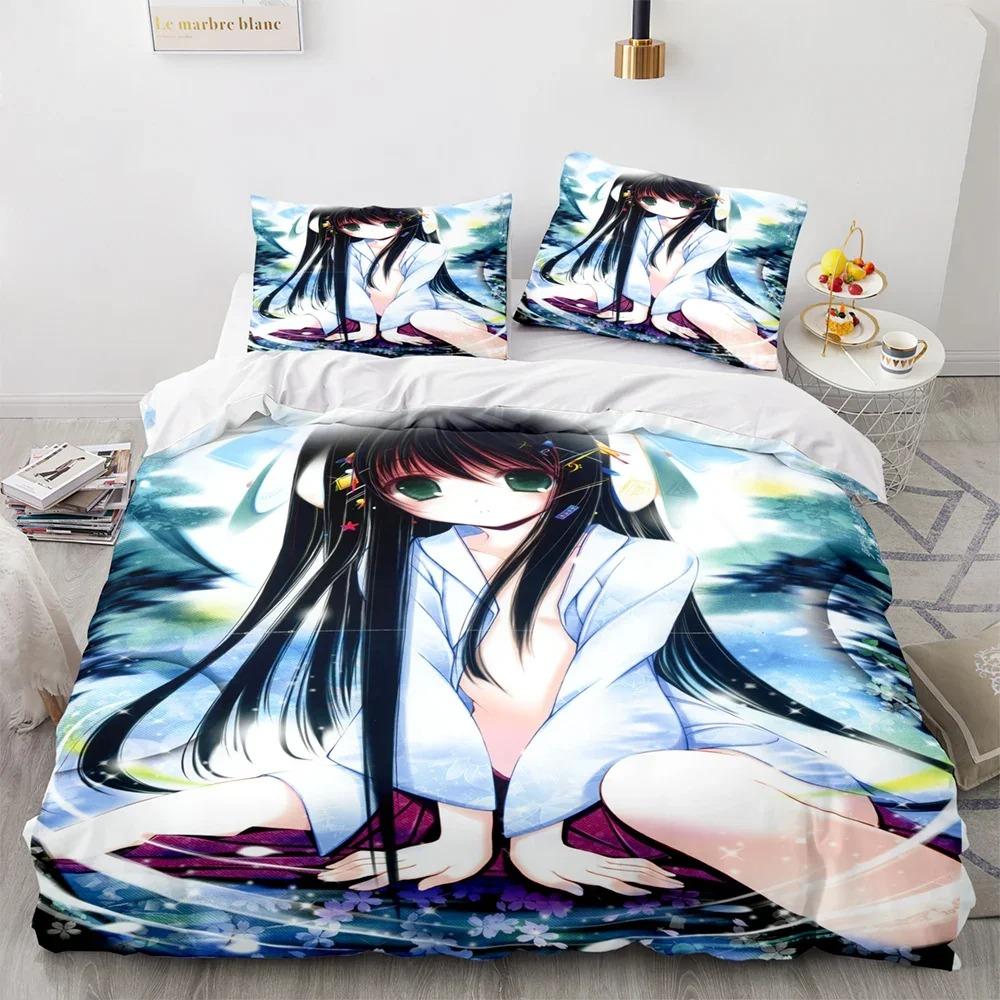3D Anime Kawaii Sexy Girl  Bedding Set Boys Girls Twin Queen Size Duvet Cover Pillowcase Bed Kids Adult Fashion Home Textile