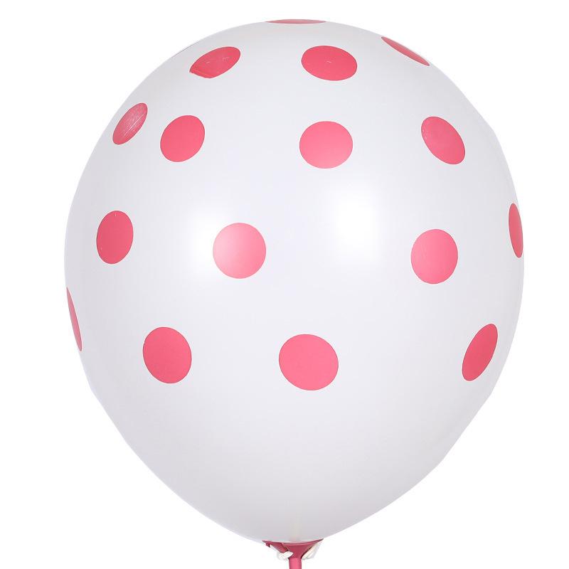 12 Inch Colorful Latex Balloon Birthday Camping Party Children'S Day Polka Dot Print Thickened Balloon