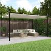 Pergola with Sliding Roof Cream 395 X 292 X 230 Cm