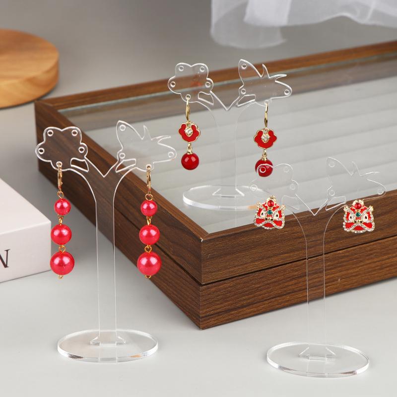 3Pcs/set Clear Acrylic Earring Display Stand Transparent Stud Dangle Earrings Display Rack For Jewelry Showcase Organizer Holder
