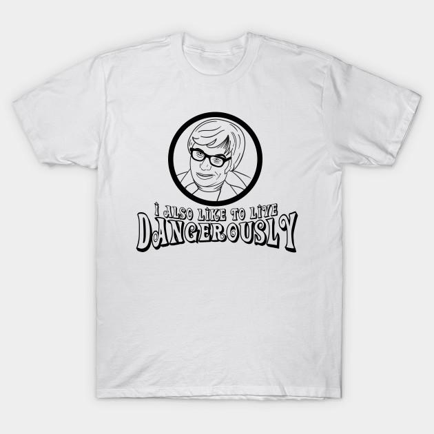 Men Black Print T-shirt I Also Like To Live Dangerously Quote No-Cut Transfer Paper Print Cotton Tshirt XL белый