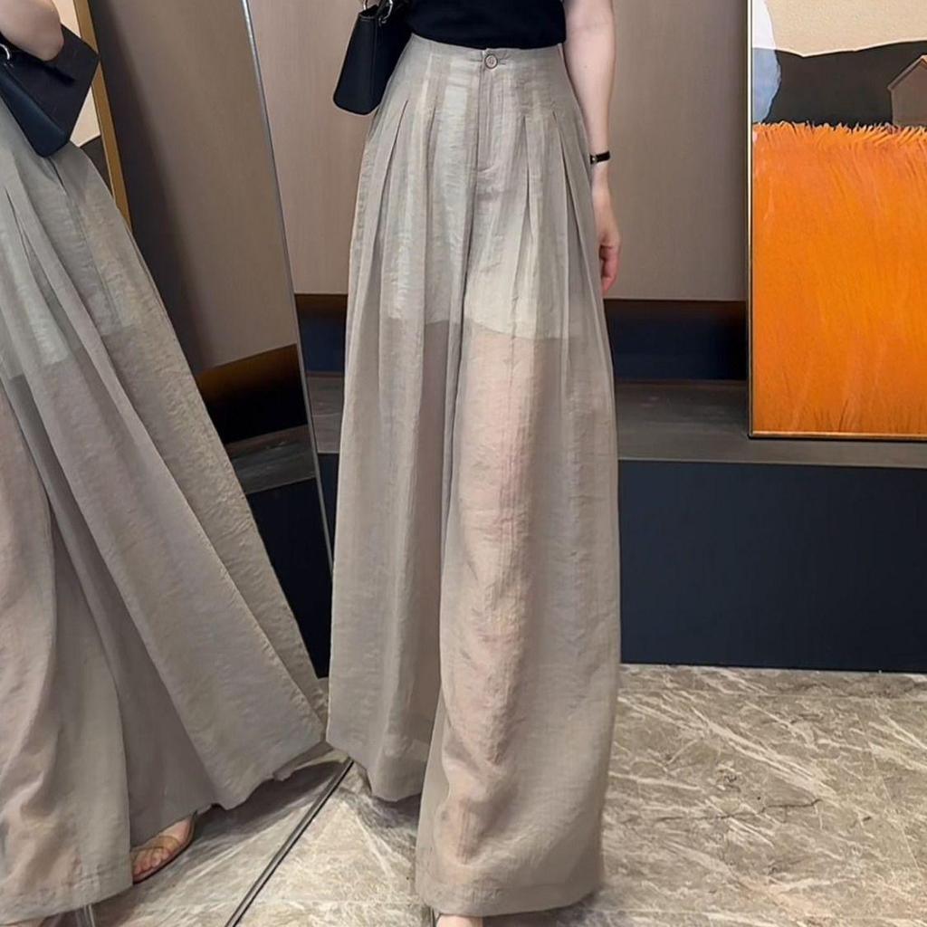 Women's High-Waist Wide-Leg Summer Pants, Slimming and Versatile Floor-Length Style for 2026.