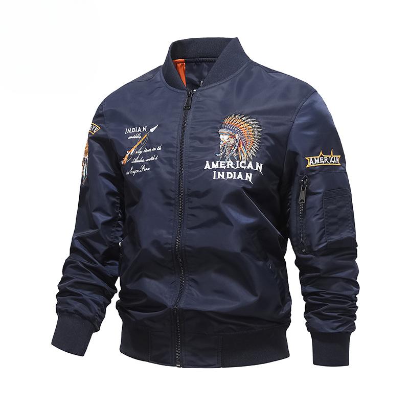 Frühling und Herbst Neue Jacke Herren Schwerindustrie Bestickte Baseballjacke Übergröße Jacke