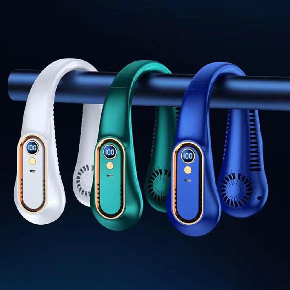 

Digital Display Bladeless Neckband Fan Summer Electric Fans Office Outdoor Sports
