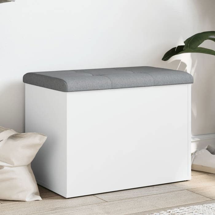 VidaXL Storage Bench, Storage Chest with Cushion, Organizer for Clothes Toys Hallway Living Room, Modern, White 835040