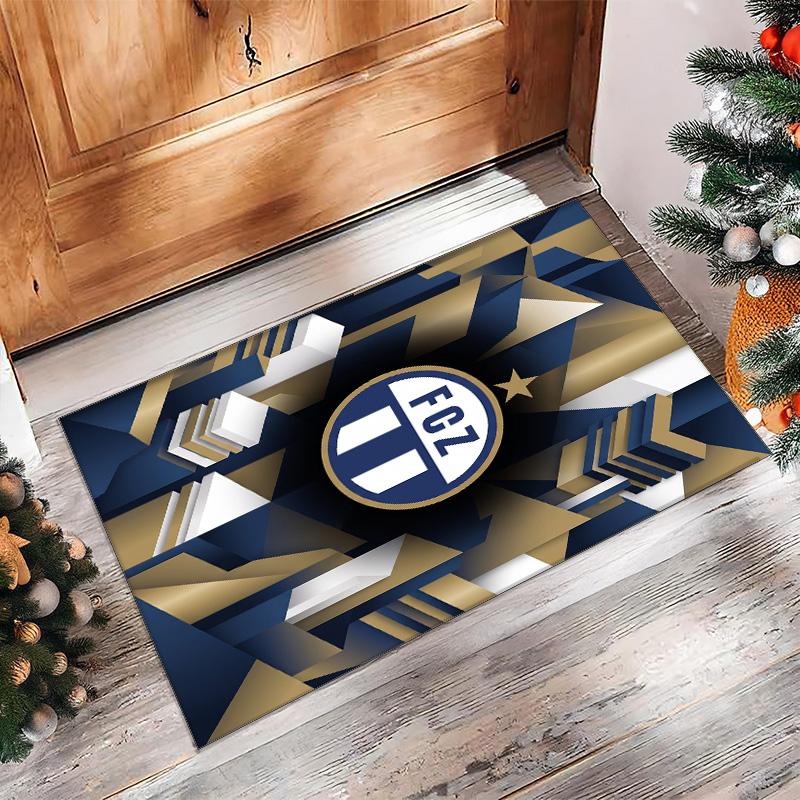 Tappeto Morbido Area Rug con Motivo Calcio FC Zürich Antiscivolo Tappeto per Pavimento Interno Tappetino Decorazione Sportiva per Camera da Letto