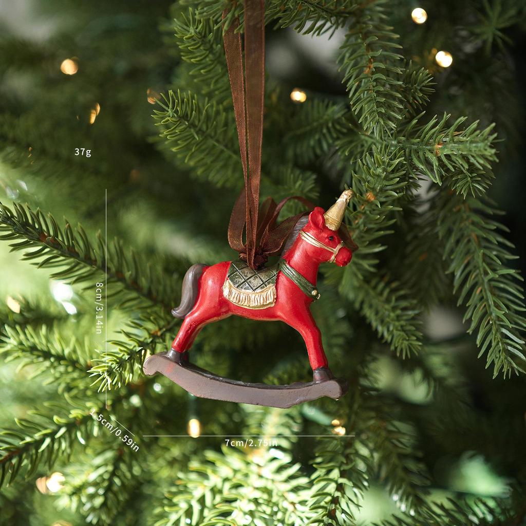Retro-Style Elderly Boots, Snowman, & Bells Christmas Tree Hanging Decoration Resin Pendant Wreath