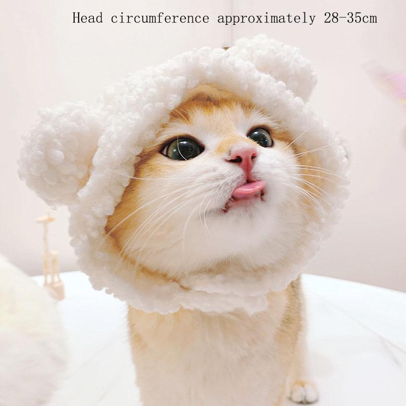 Cute Cat Hat Funny Halloween Cosplay Lion Scarf Wig For Small Dogs Cats Kitten Puppy Headgear Pug Creative Clothes Accessories