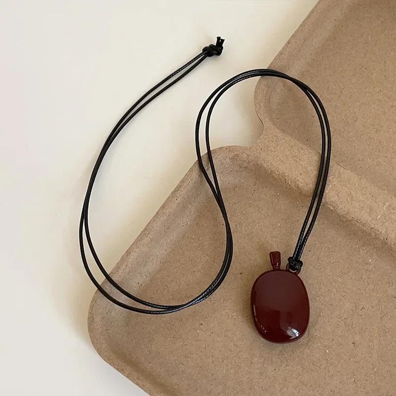 

Bilandi модные ювелирные изделия винтажный темперамент черный шнур геометрический кулон ожерелье для женщин девушки подарки симпатичные дизайнерские аксессуары