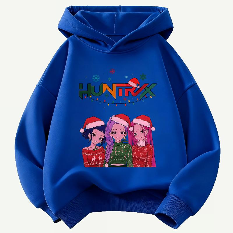 Popular K-pop Devil Hunter Children's Hoodie Christmas Outfit for Boy and Girl Autumnand Winter Warm Children's Hooded Sweatshirt