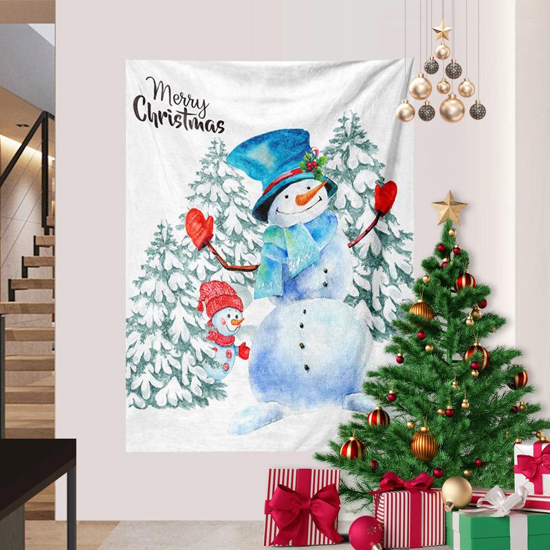 Cross-border Snowman Christmas Series Tapestry Digital Printing Hanging Cloth Foreign Trade
