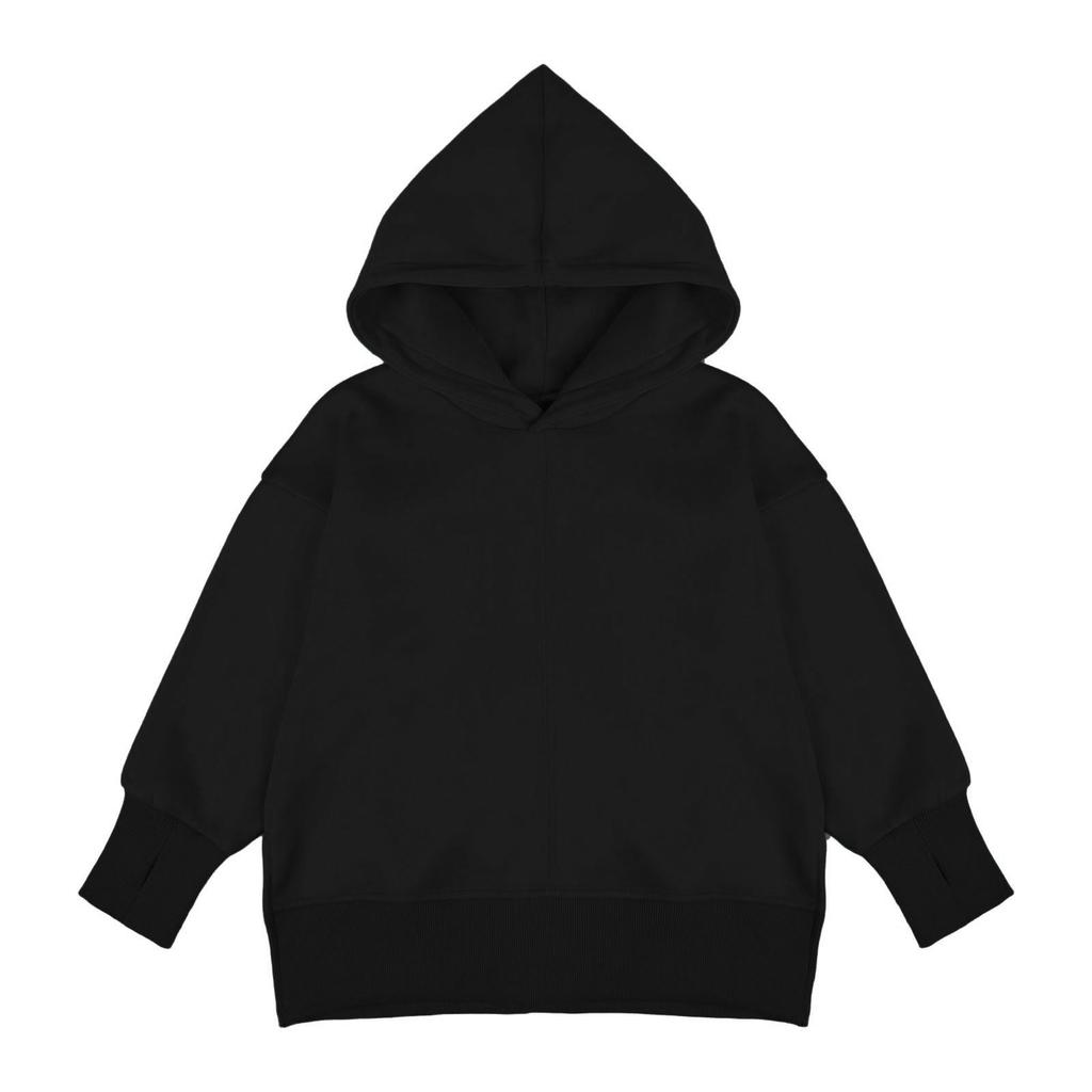 Girls' Oversized Hooded Sweatshirt Casual Long-Sleeve Drop-Shoulder Sweatshirt Top