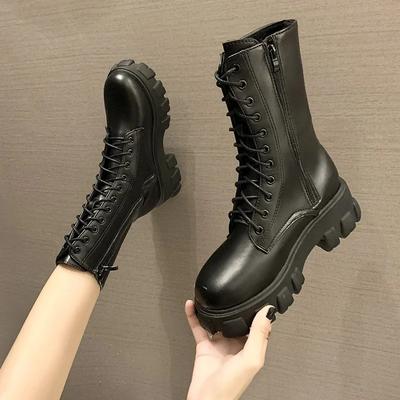 Kış Yeni Kadın Günlük Botlar Moda Sıcak Botlar En İyi Kalite Pu Deri Platform Askeri Botlar Beden 35-40 Kadın