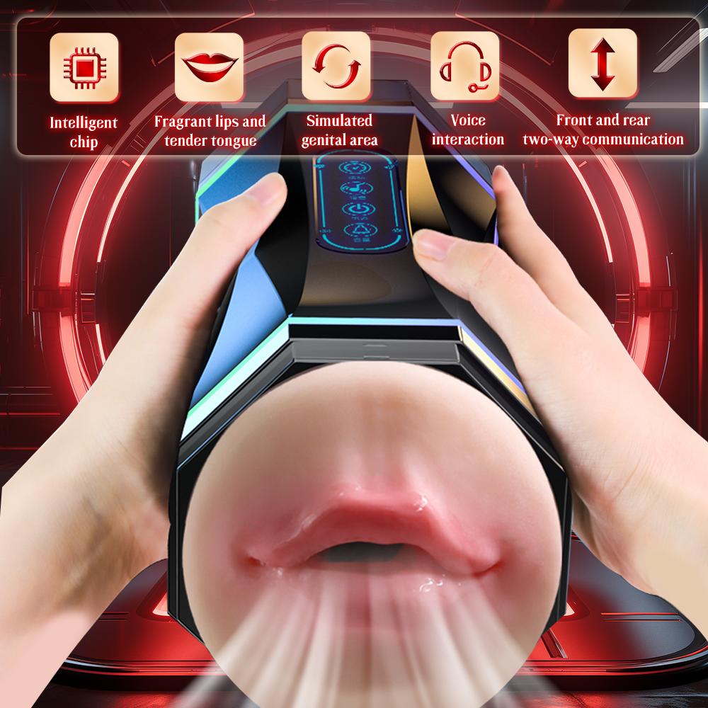 Adult Toy for Men Male Masturbator Cup Blowjob Sex Machines Pocket Vagina Pussy Voice Interaction Penis Trainer Sex Toy for Men