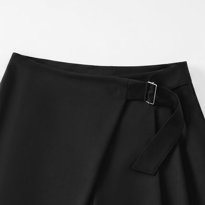 Giovanni Valentino Women's Asymmetric Waist Wide-Leg Casual Trousers