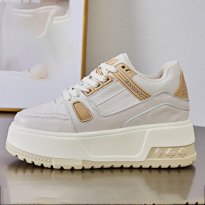 Fujin 9cm Microfibra Tend Outono Botas Mulheres Chunky Tênis Primavera Skate Tornozelo Feminino Sapatos de Cano Médio Plataforma Wedge Booties