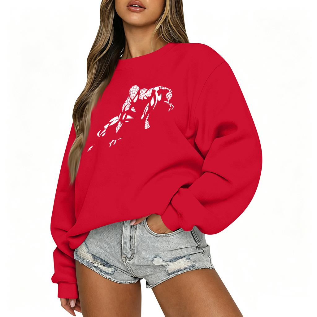 Women's Casual Long Sleeve Round Neck Blouse with Print for Daily Wear