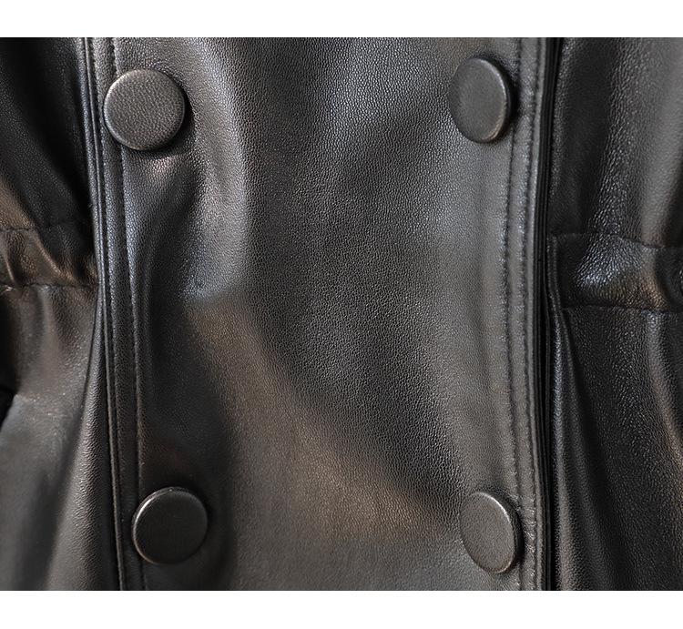 Dámská luxusní krátká motorkářská bunda z ovčí kůže podzim/zima 2024