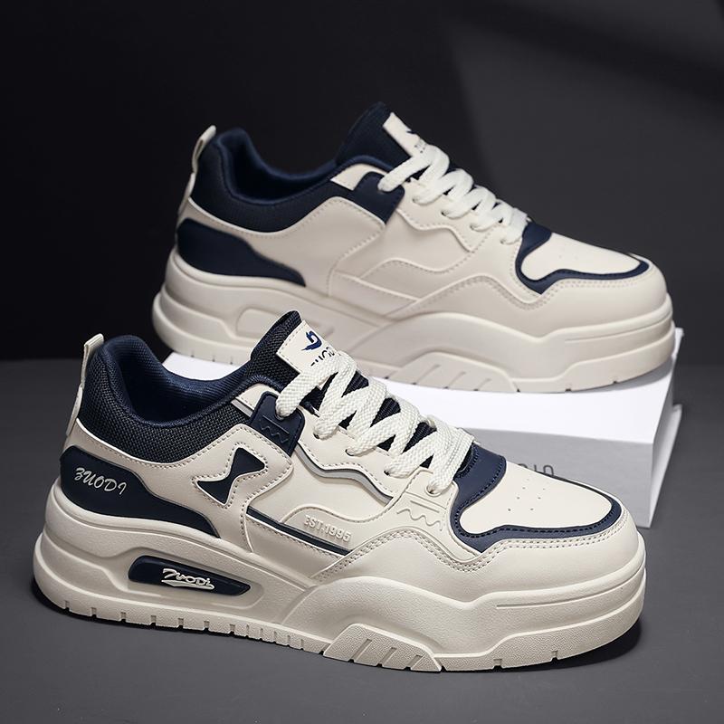 Men's Thick Soled Comfortable Casual Shoes Four Season Soft Anti Slip Outdoor Walking Shoes Student Fashion Sports Board Shoes