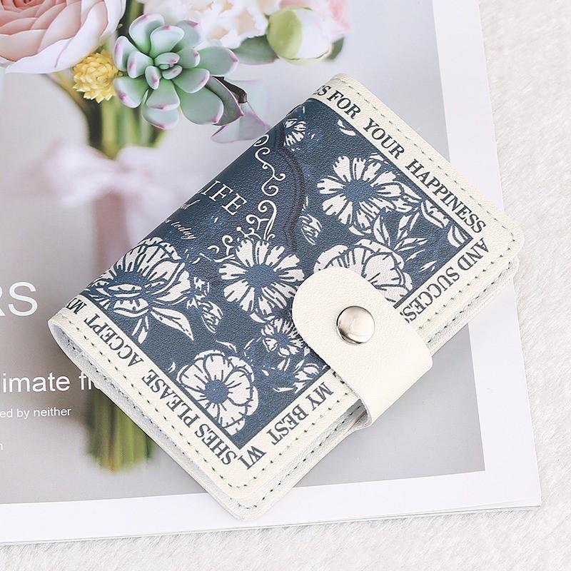 New Floral Card Bag Multiple Cards Slots ID Bank Credit Card Covers for Women Large Capacity Card Holders