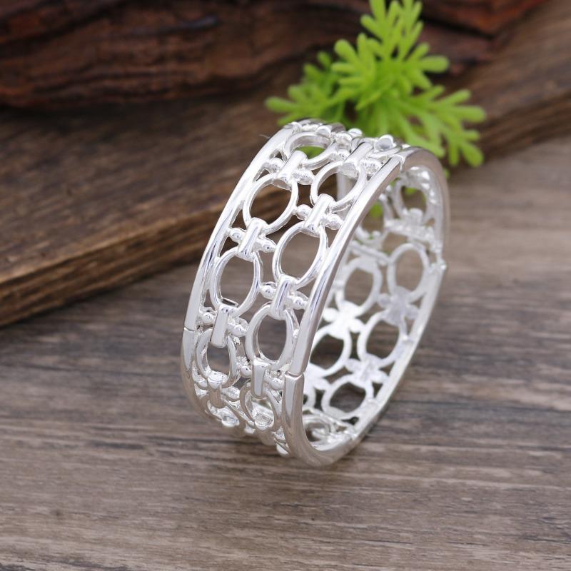 New hollow geometric round opening bracelet women's creative exaggerated irregular ring opening bracelet