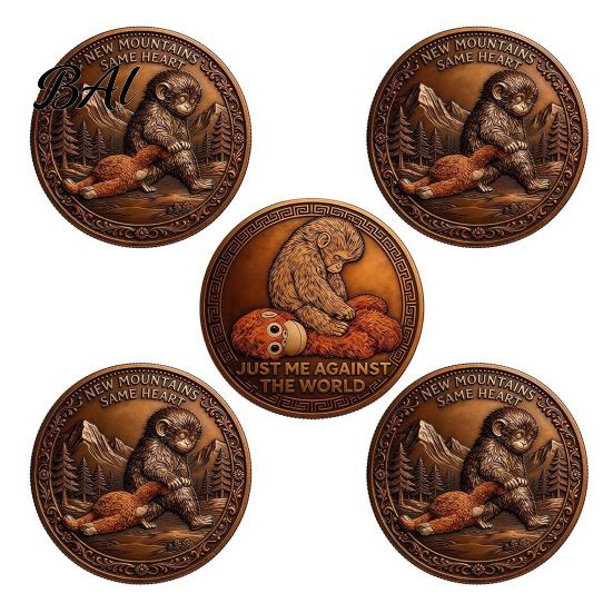 Encouragement Token Emotional Support Coin Inspirational Monkey Challenge Pocket Double?Sided Collectible for Friends Family Motivation Keepsake