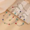 Elegent Colorful Crystal Chain Jewelry Set for Women Bracelets Earrings Tassel Necklace Adjustable Charm Waist Chain Y2K Jewelry
