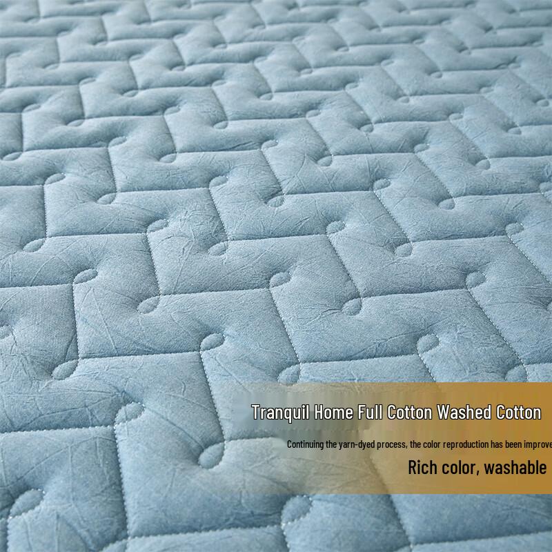 MINISO Quilted Pure Cotton Fitted Sheet 150cm x 200cm небесно-голубой