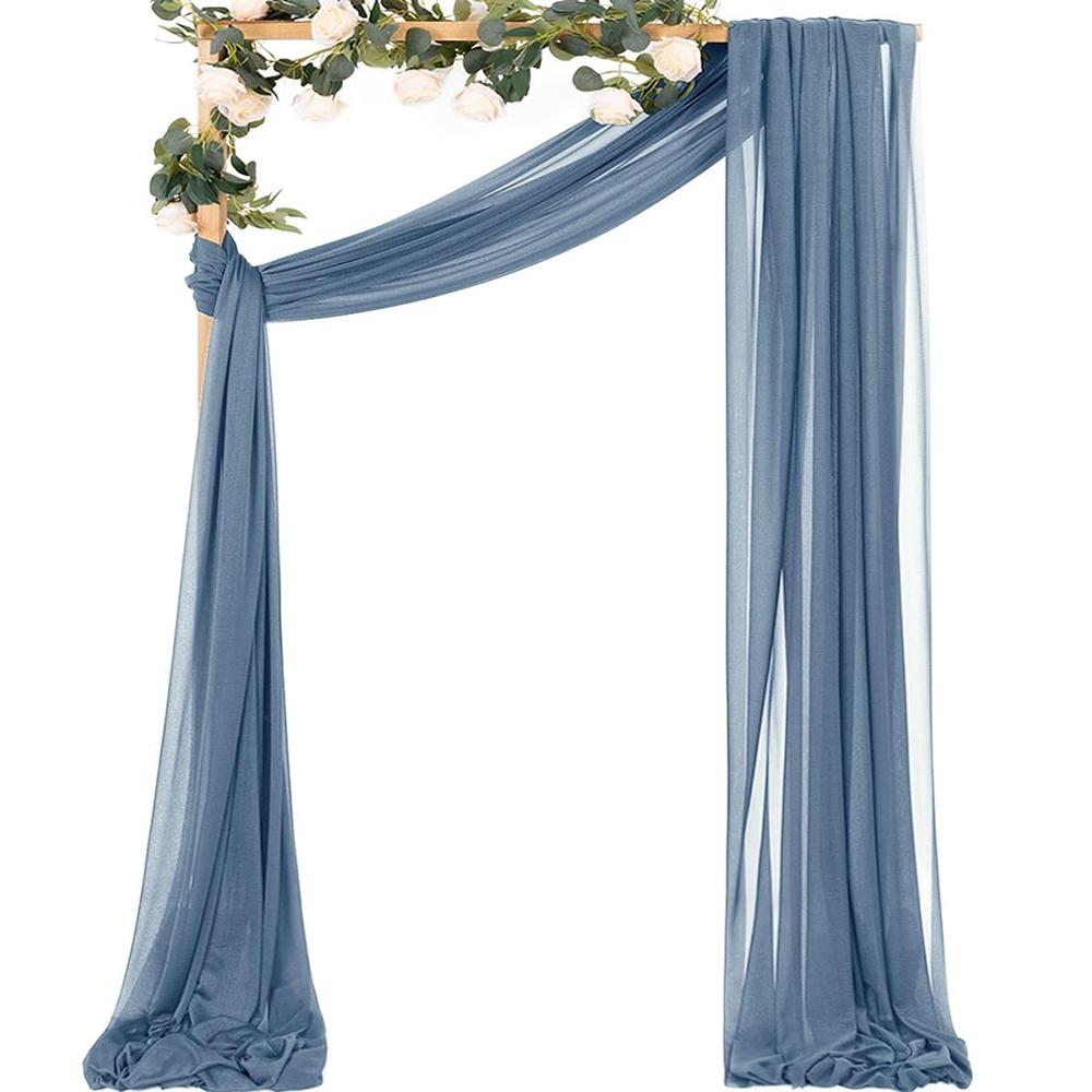 6/10M Chiffon Fabric Drapes for Wedding Arch Ceremony Reception Decorations Sheer Fabric Curtains for Party Stage Bridal Shower