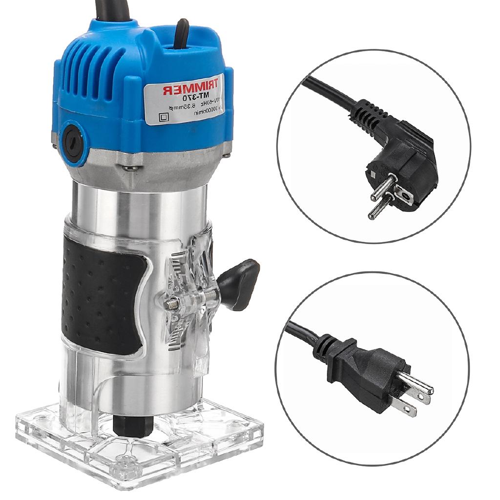 220V Wood Laminate Palms Router Bits Set 1/4" Electric Hand Trimmer Joiners Tool Carving Machine