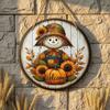 Handcrafted Wooden Wall Decor Natural Autumn/Summer Pendant with Hanging Rope for Front Door, Creative Rustic Entrance Door Sign Welcome Sign,
