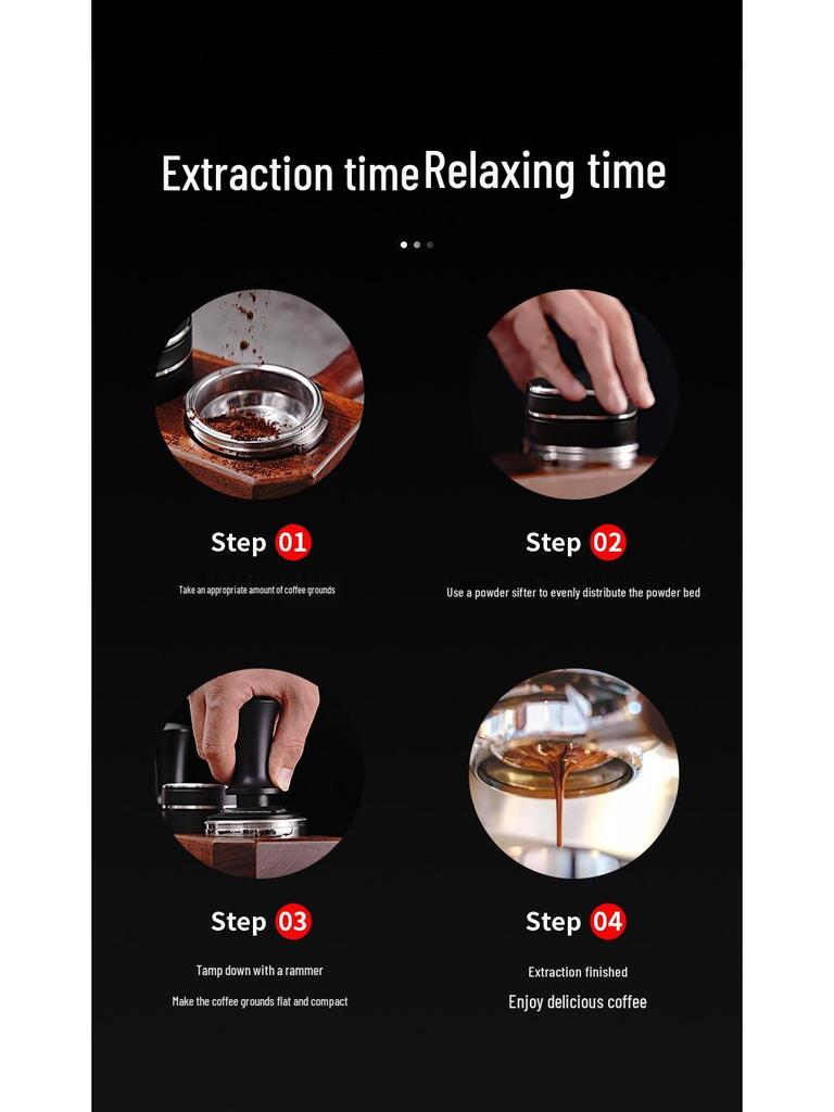 58mm Flat Bottom Stainless Steel Pressure Tamper with Scale for Coffee