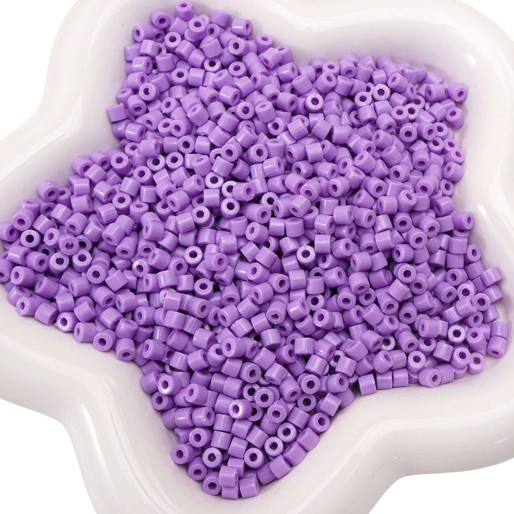 300pcs 4mm Acrylic Short Tube Beads Solid Color Seed Beads Accessories For DIY Jewelry Making