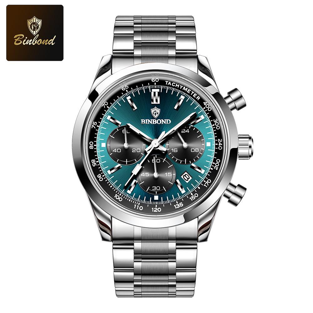 Men s Trendy Waterproof Quartz Watch: Multifunctional, Fashionable, Luminous, with Calendar - Perfect for Students.